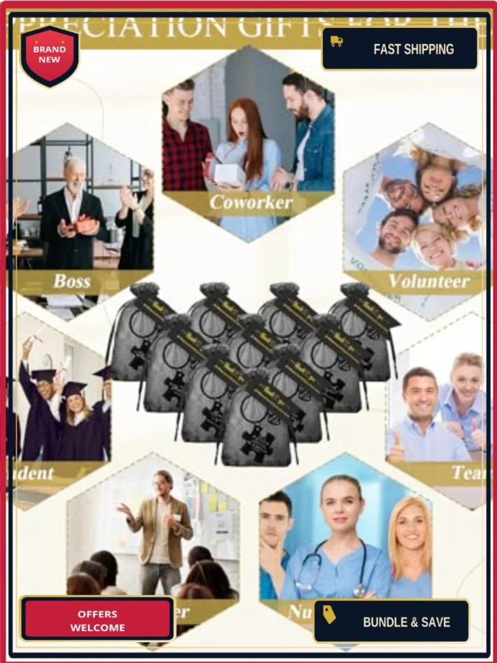 40 Inspirational Puzzle Piece Keychains Employee Appreciation Gifts